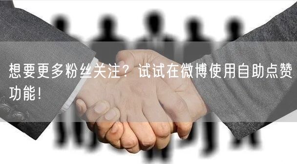 想要更多粉丝关注？试试在微博使用自助点赞功能！